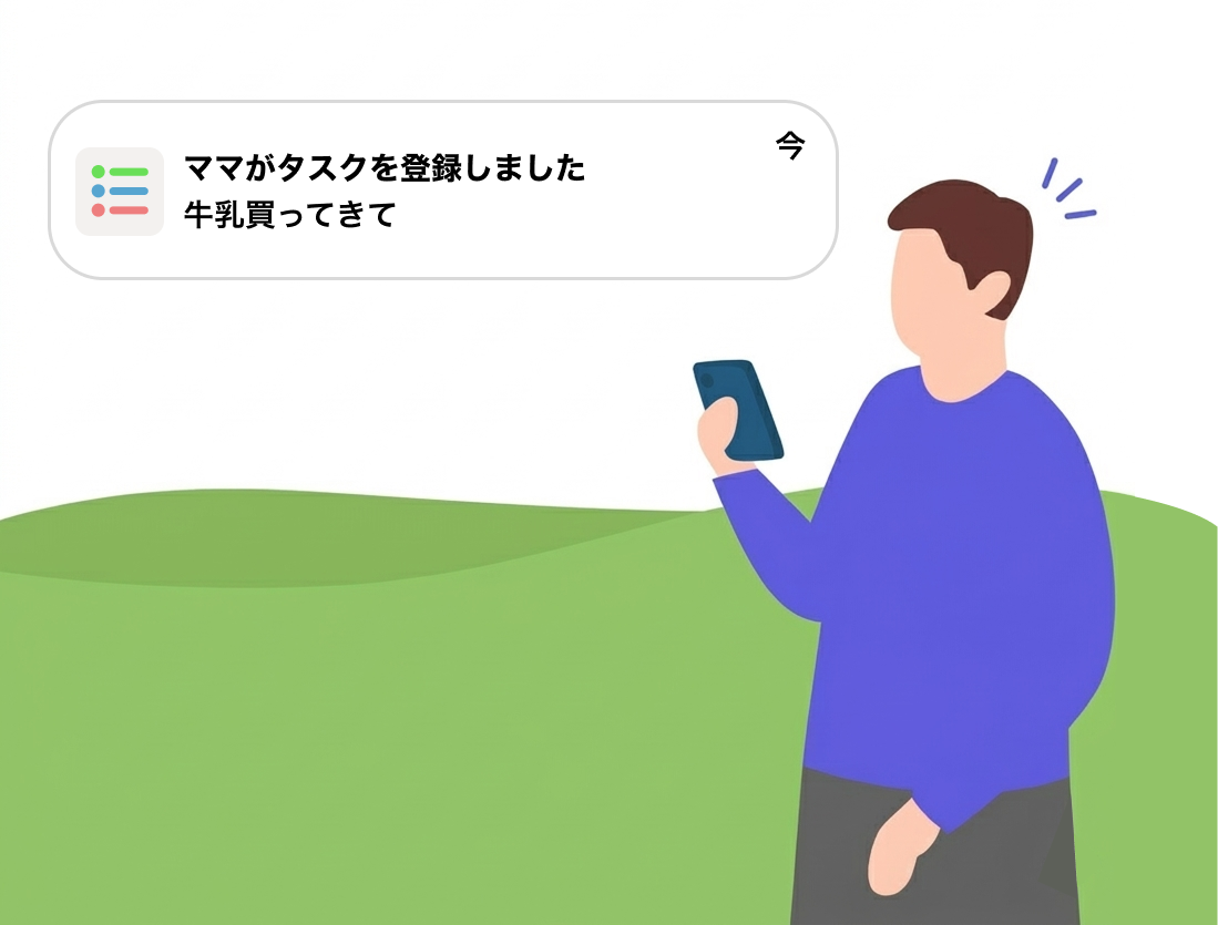 Push通知でリマインダーが届く画像